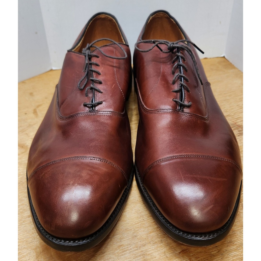 RARE SIZE !! Allen Edmonds Park Avenue 16 EEE Chili Brown Leather Cap Toe Oxford